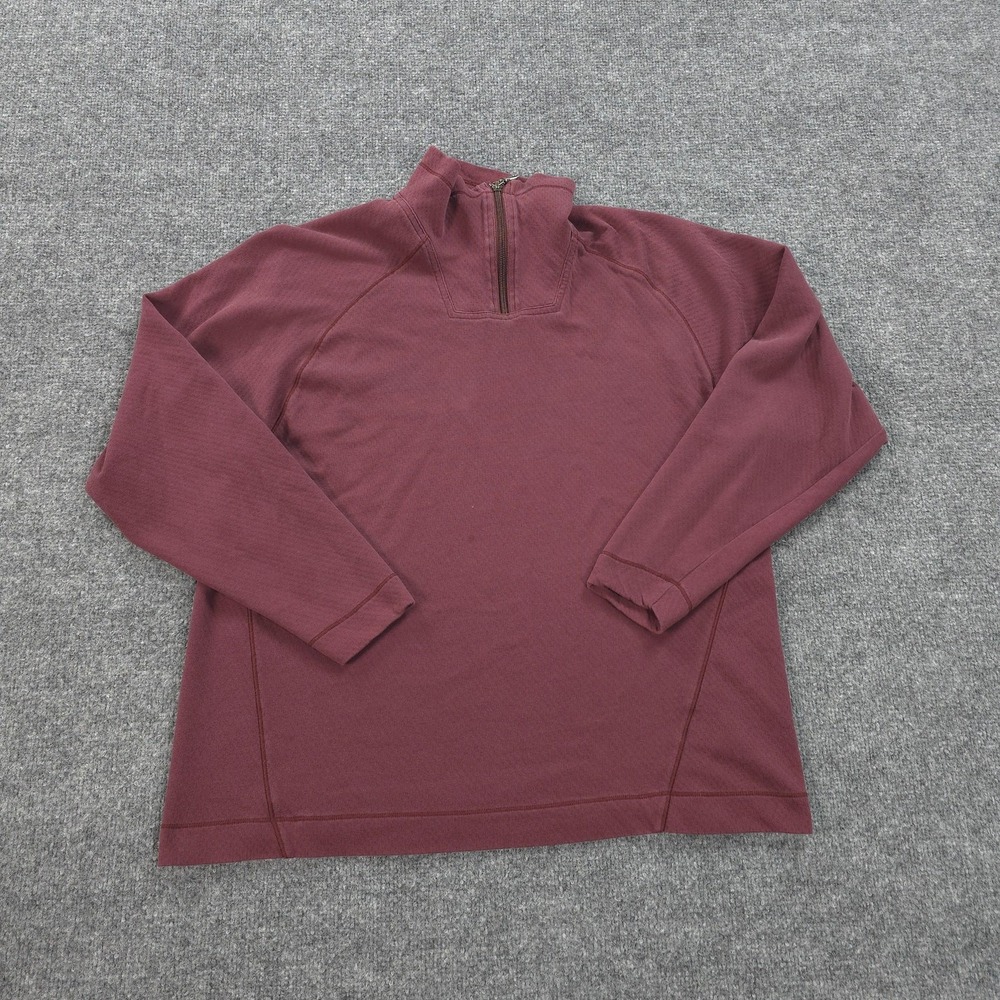 Vintage Patagonia‎ Sweater Mens M Burgundy Quarter Zip Organic Cotton 2000s Y2K